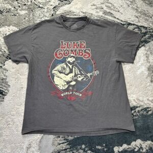 Luke Combs T Shirt Mens XL Charcoal Gray Tour 2023 Guitar Photo Graphic Cotton